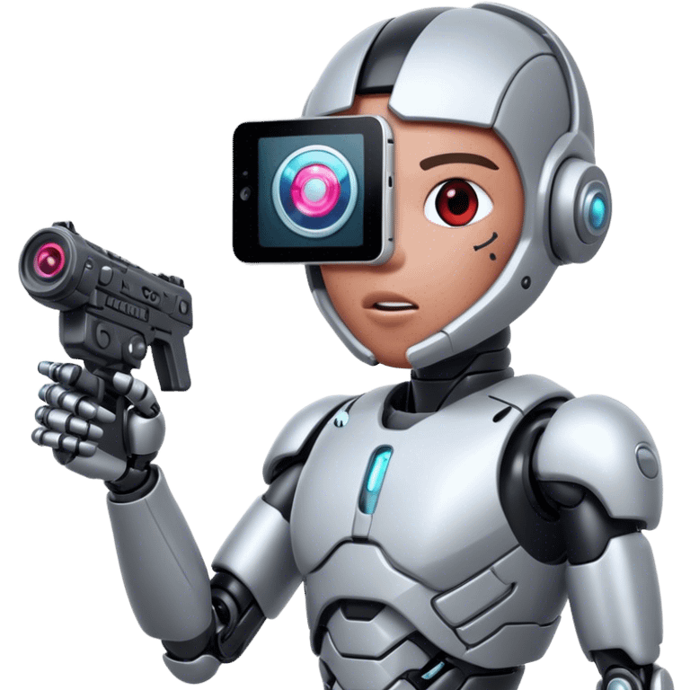 cyborg shooting a video emoji