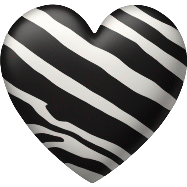 A black heart with zebra prints  emoji