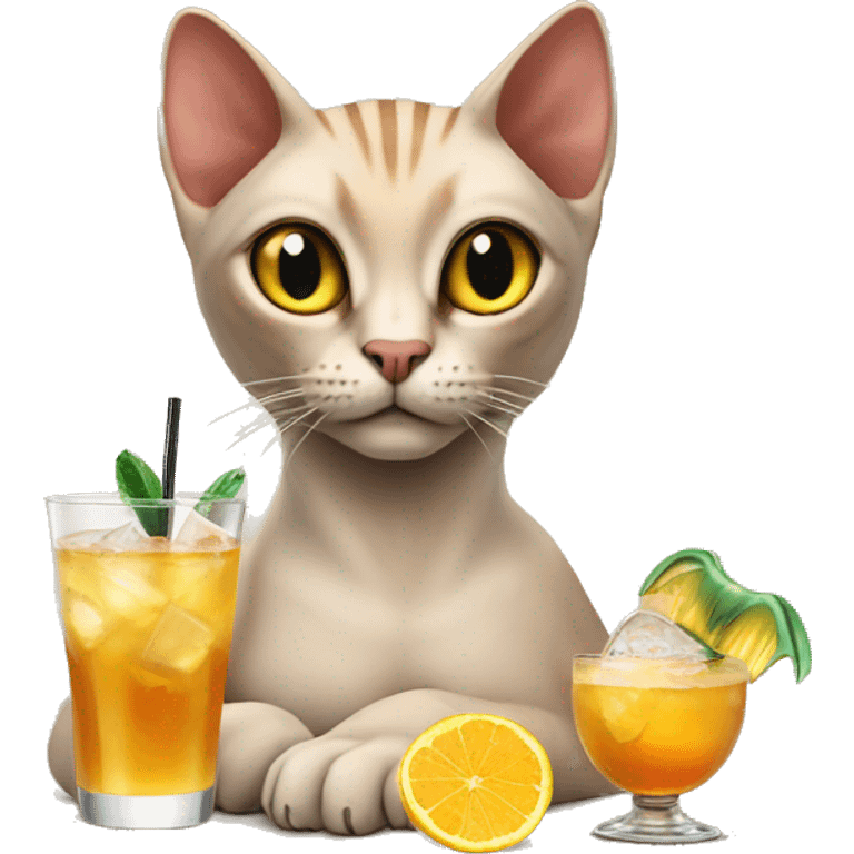 Cat sphinx drink cocktail  emoji