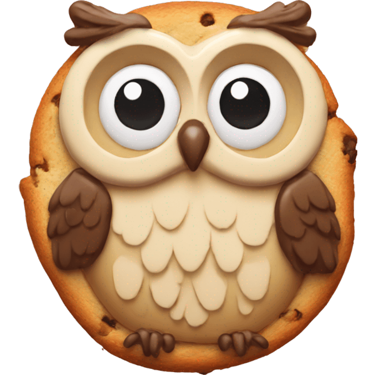 one Cookie in the shape of an owl emoji