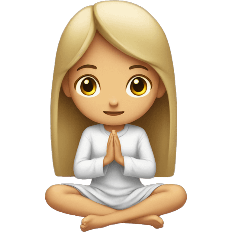 Girl praying on prayer mat emoji