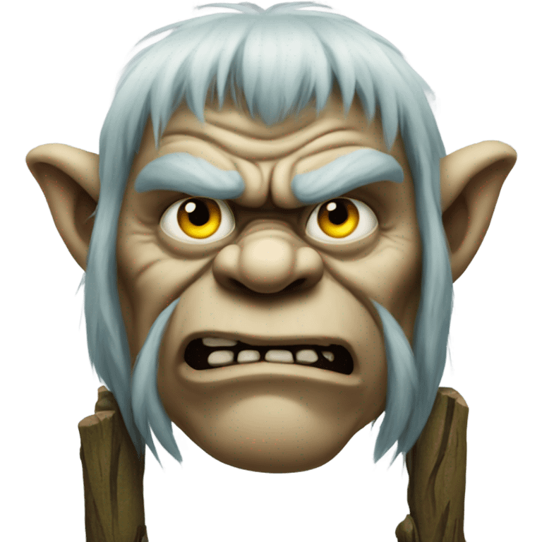 Grumpy bridge troll emoji