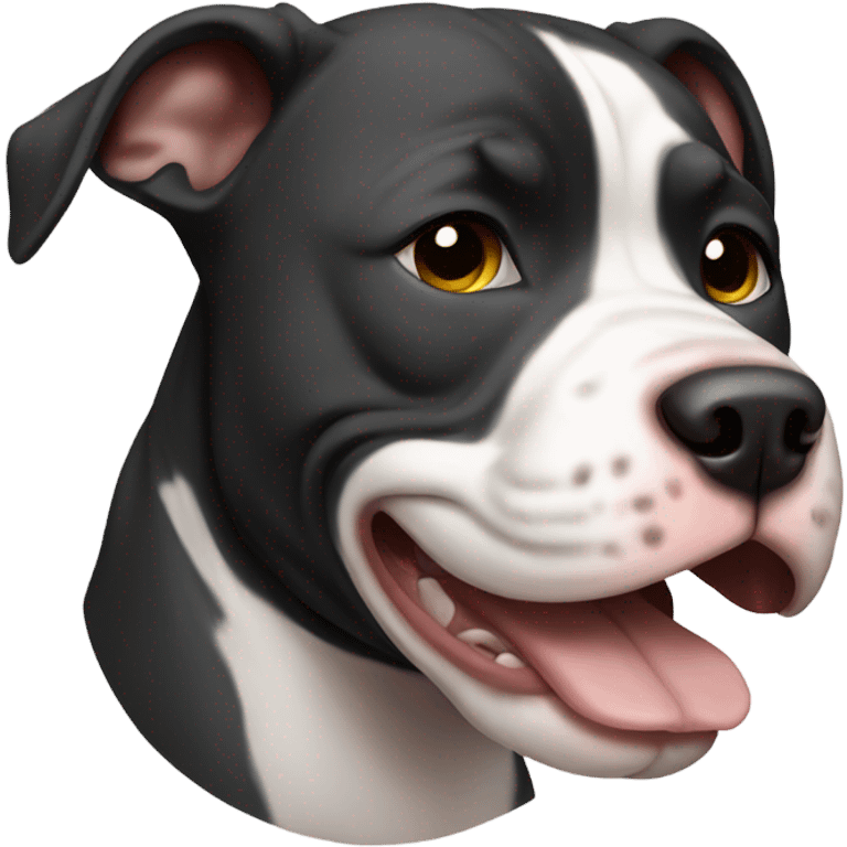 Crying black and white pitbull emoji