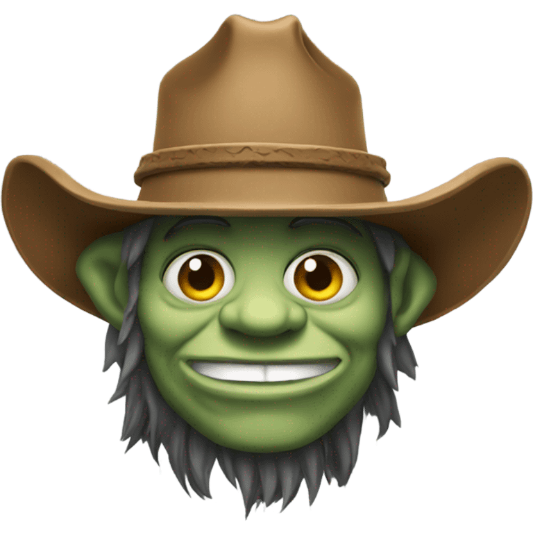 Troll with cowboy hat emoji