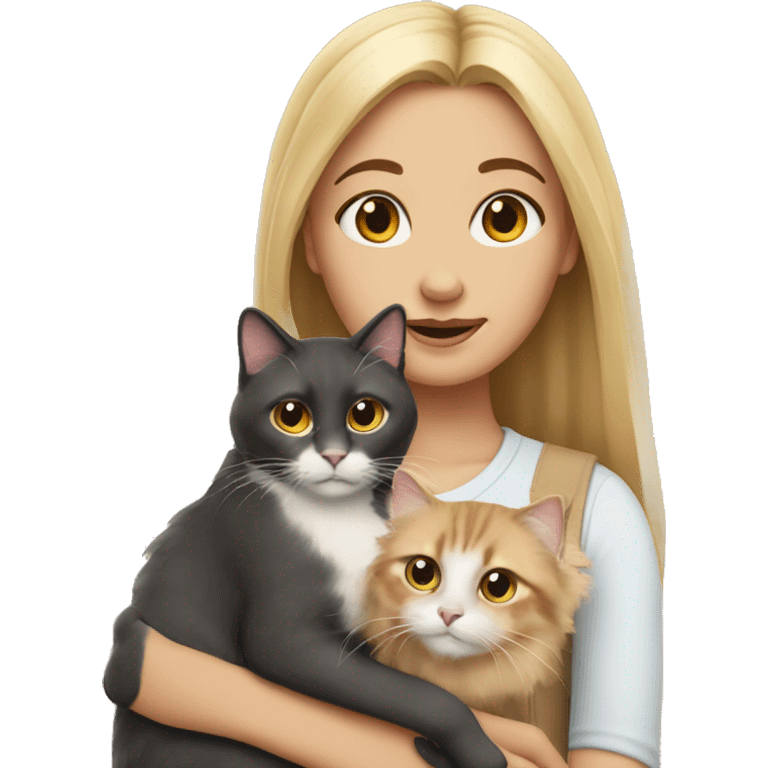 girl with ragdoll cat emoji