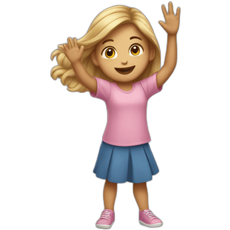 girl waving emoji