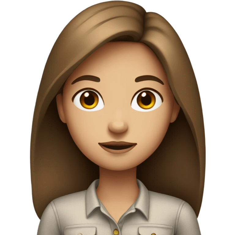 brown-a haired girl in stylish shirt emoji