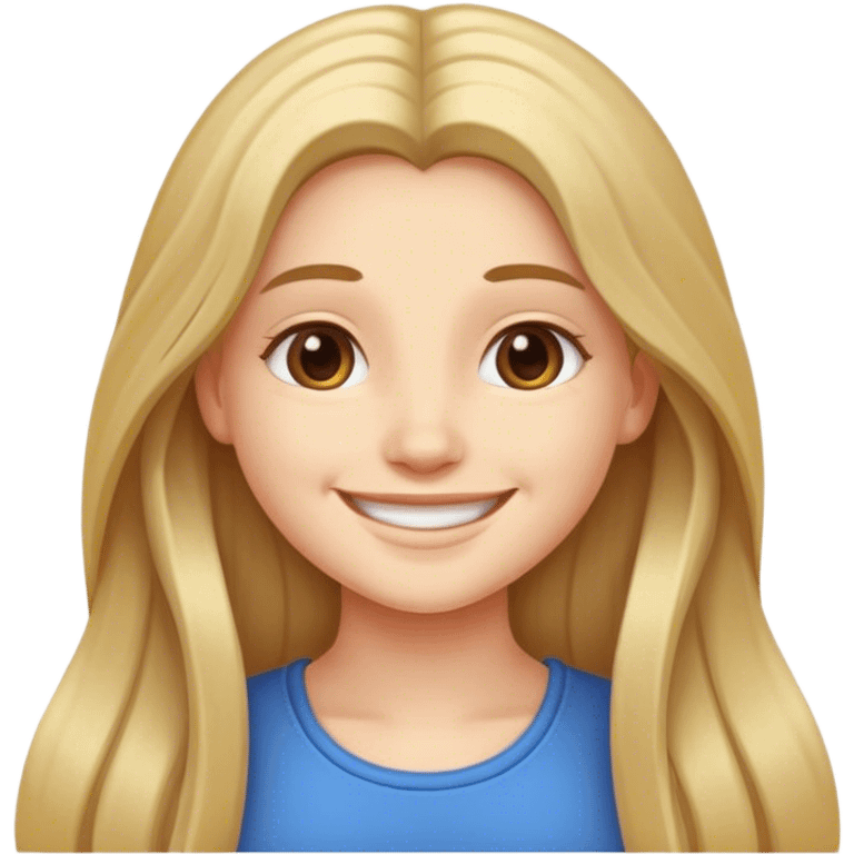 smiling girl with long hair emoji