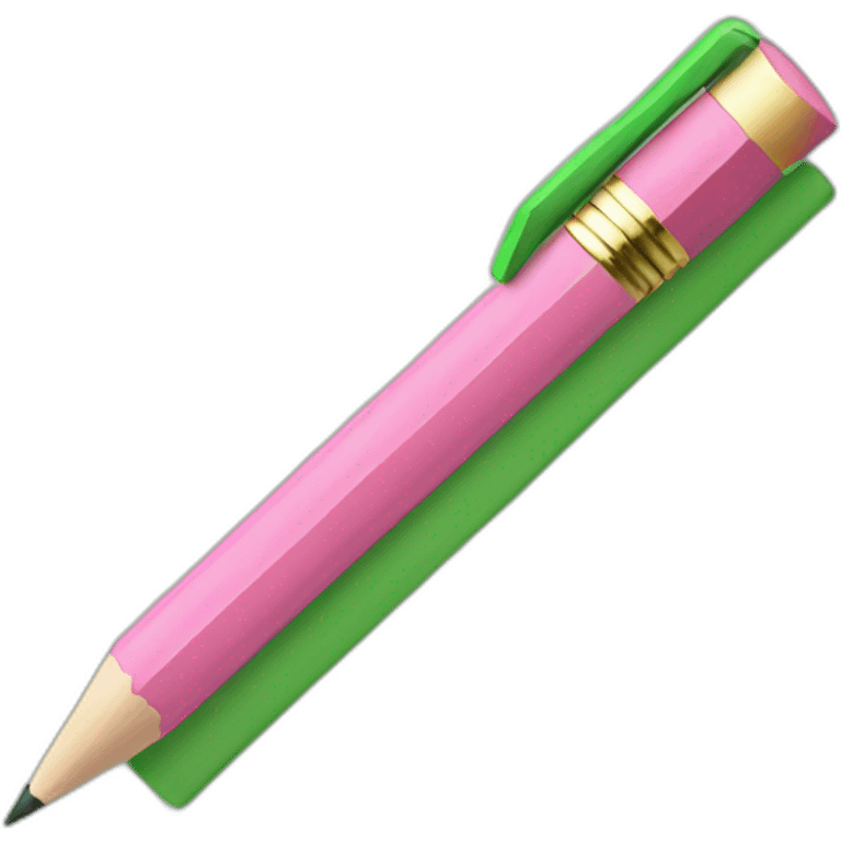 pencil pink green emoji