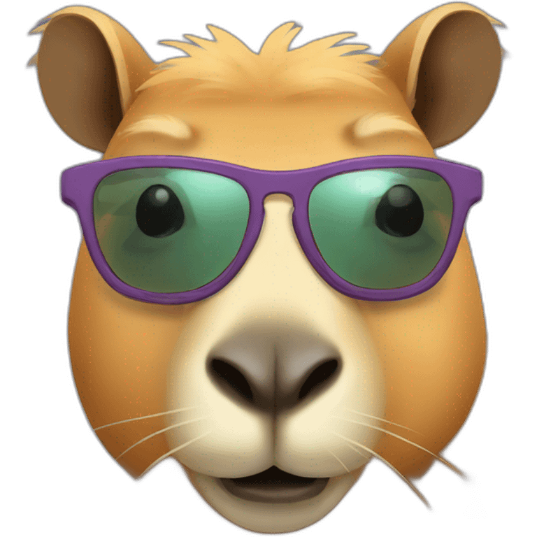 Capybara glasses sun emoji