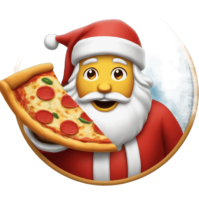 Santa comiendo pizza emoji