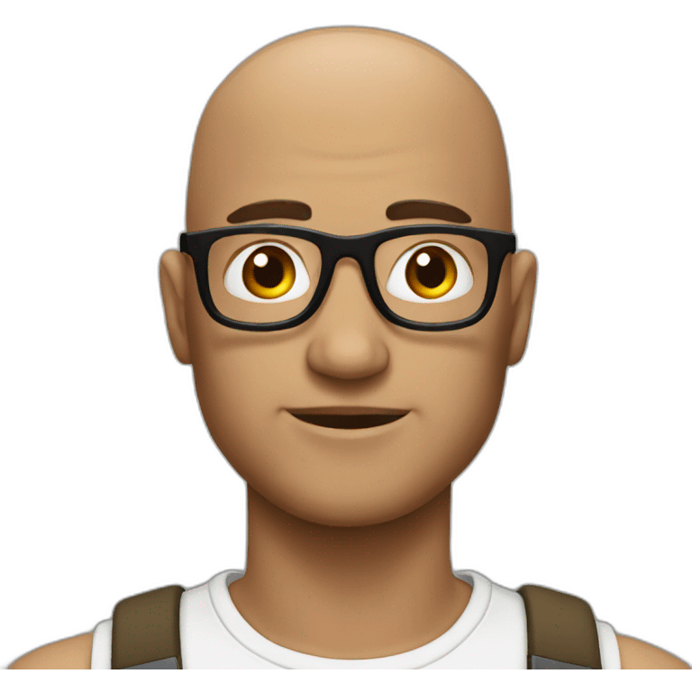 brown bald guy with black gogglse emoji