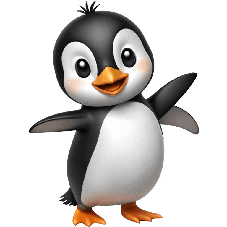 A penguin dancing emoji