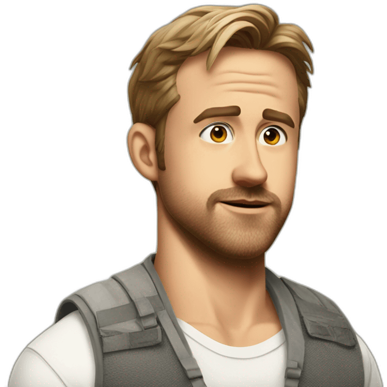 Ryan gosling looking goofy over his shoulder in a nice vest emoji