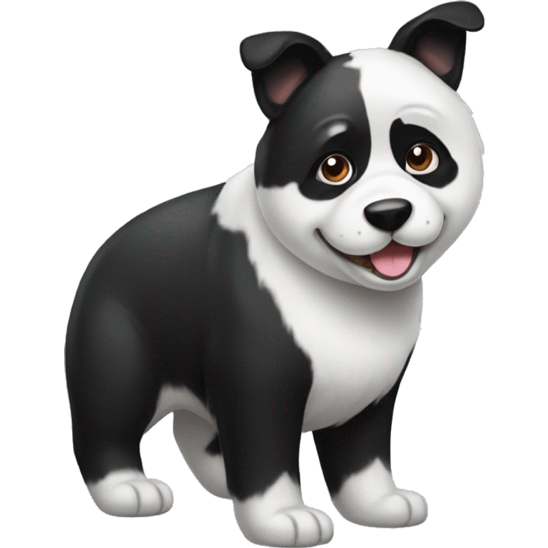 Black and white dog panda dog emoji