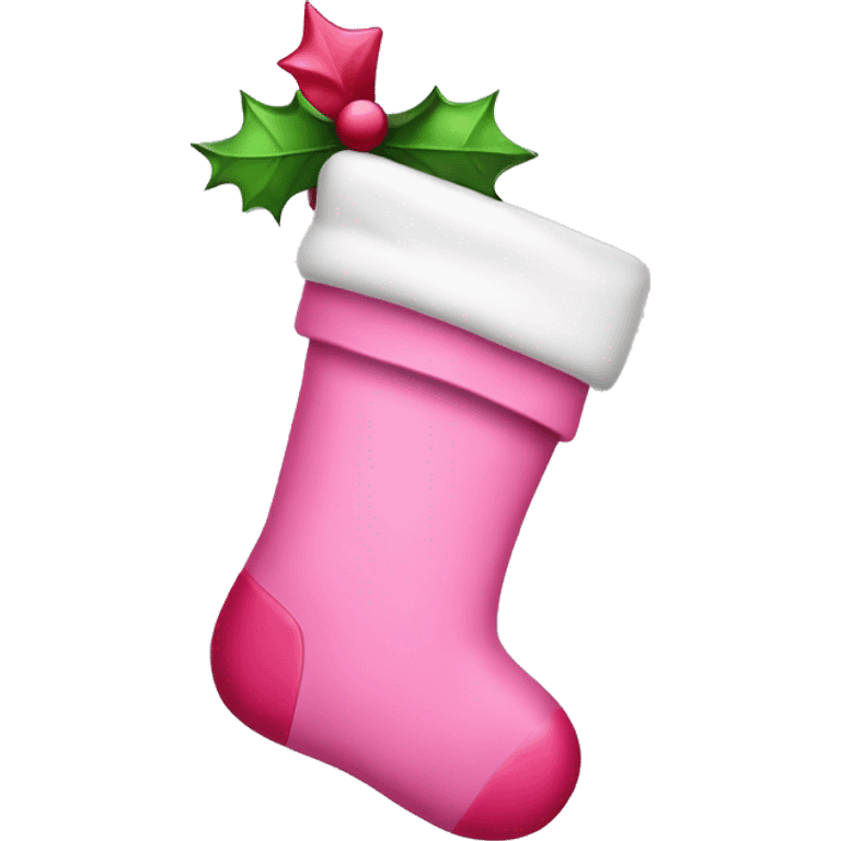 Pink Christmas stocking emoji