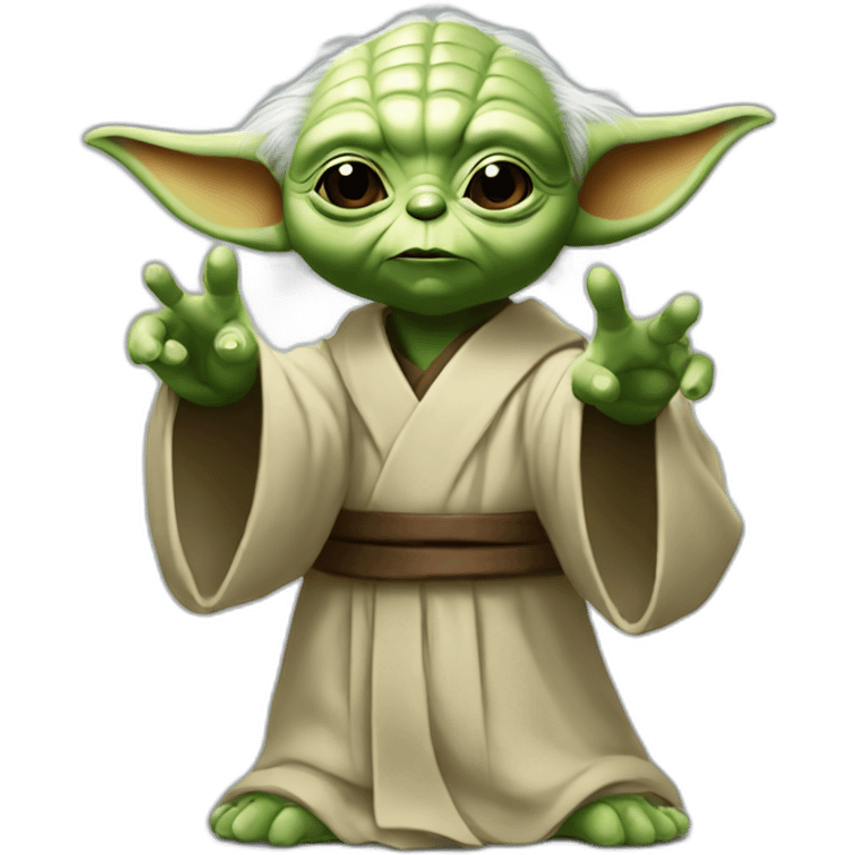 Yoda doing V for victory emoji