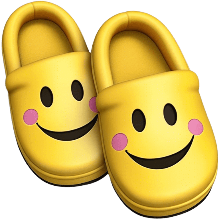 smiley face slippers emoji