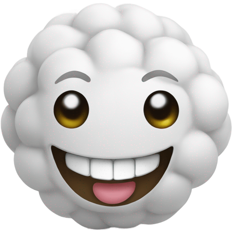 Laughing cotton balls emoji