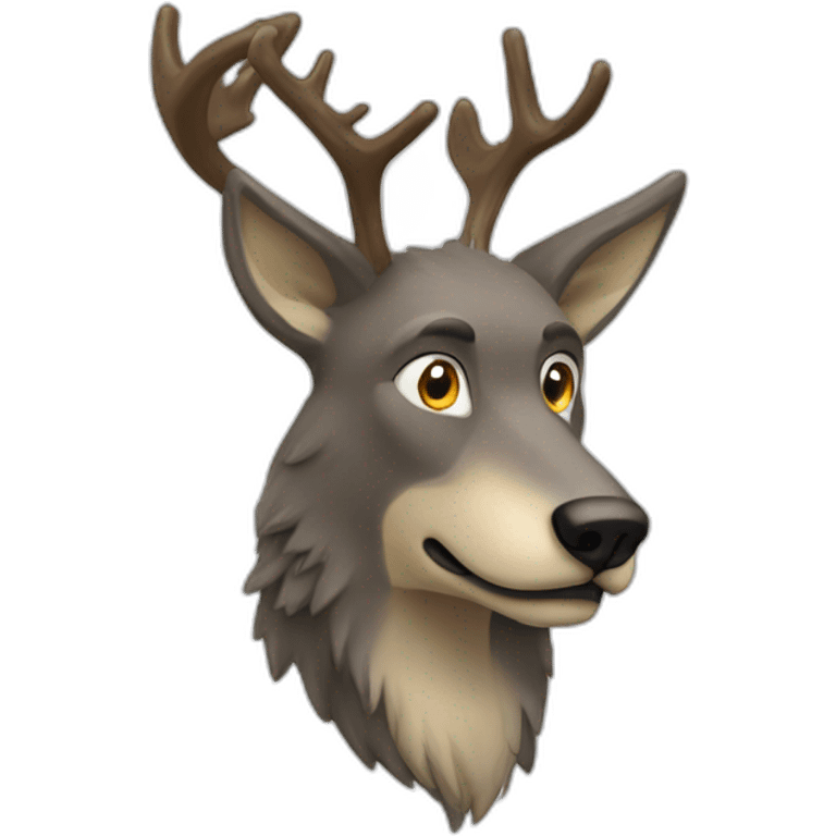 Loup sur cerf emoji