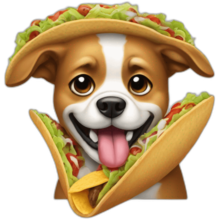 Dog eating à tacos emoji