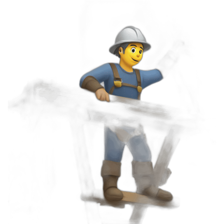 medieval scaffolder at work, on a scaffolding structure emoji