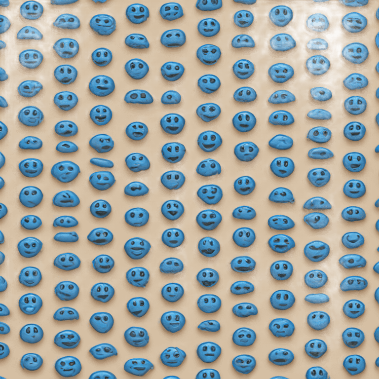 Blue leaped print emoji emoji