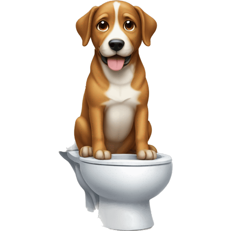 Dog sitting on a toilet emoji