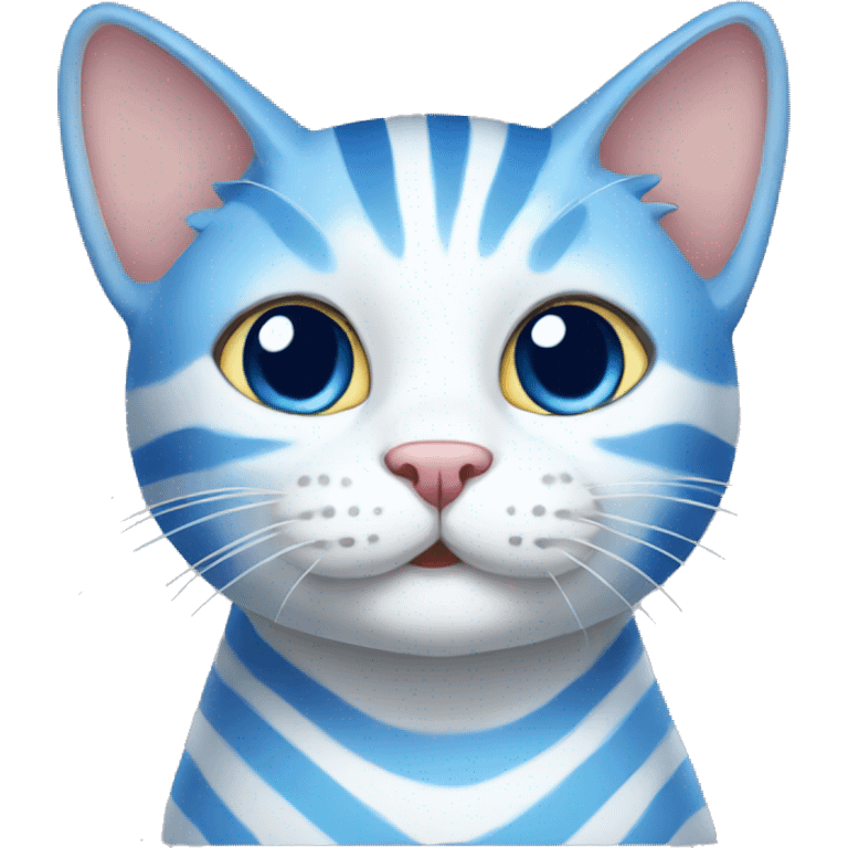 blue and white striped cat emoji