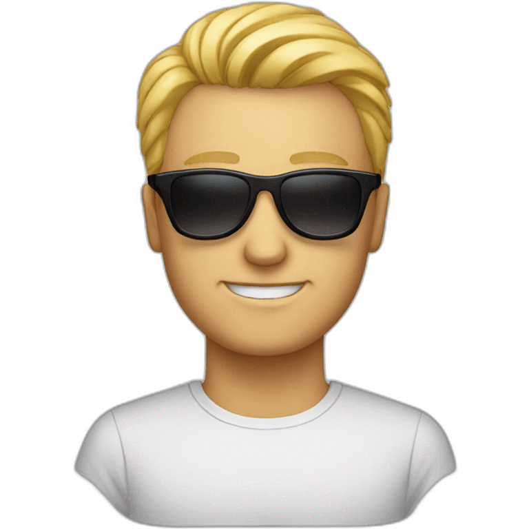 White man head with sunglasses emoji