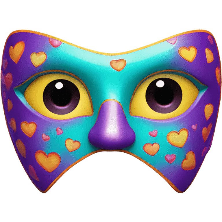 The mask heart eyes  emoji