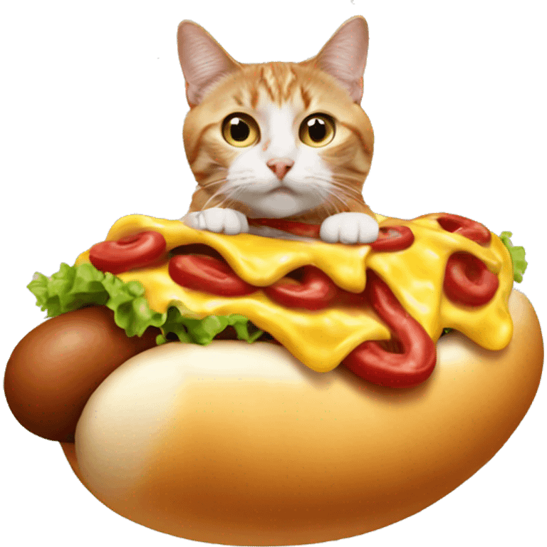 Cat wearing hotdog suit  emoji