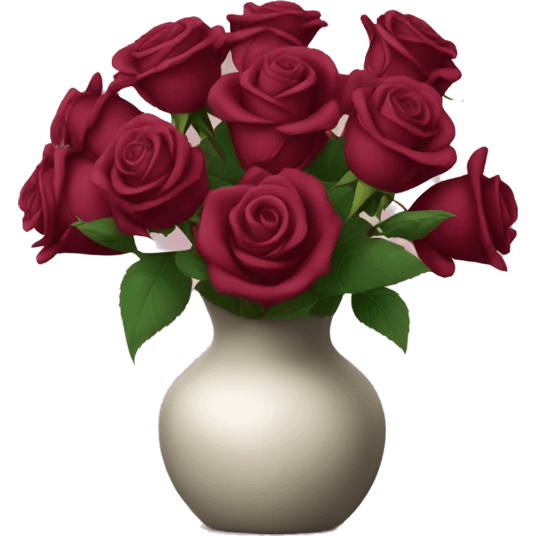 Burgundy roses in vase emoji