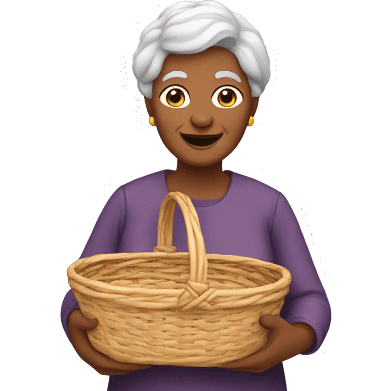 grandma with bread basket emoji