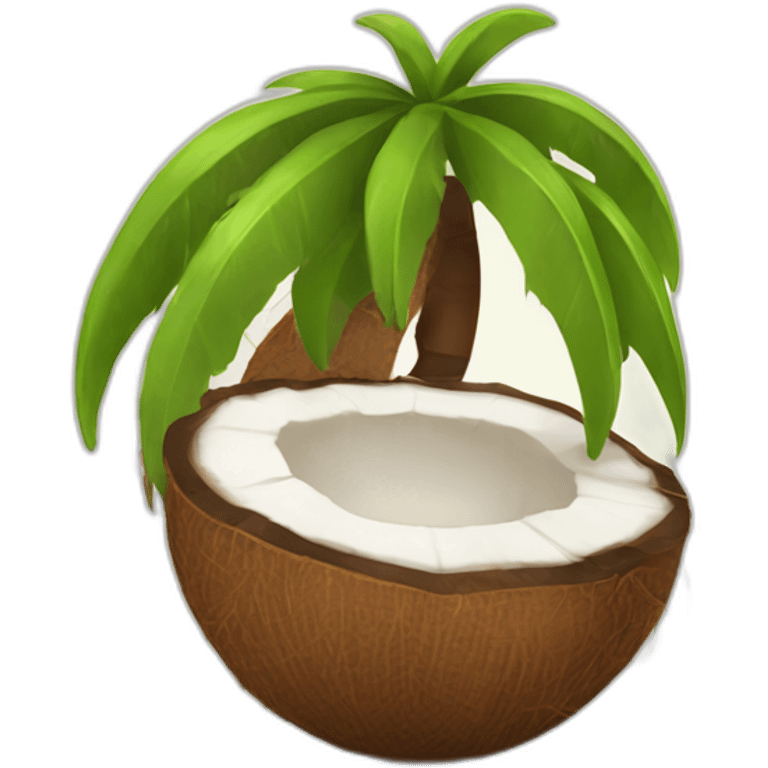 cute coconut charcter emoji