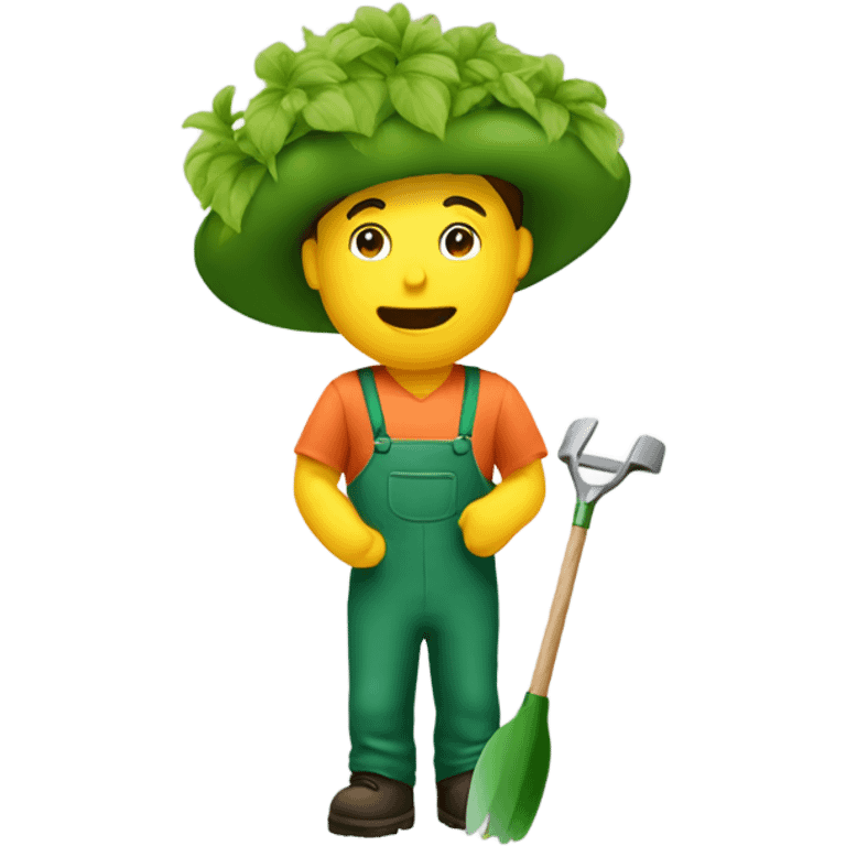 gardener with his head out the car emoji