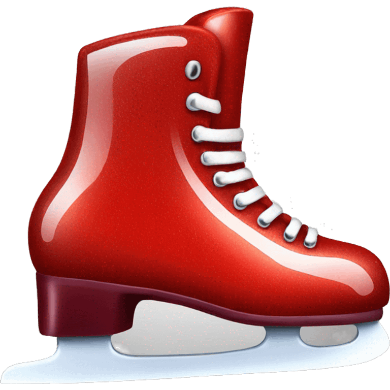 Shiny red ice skate emoji