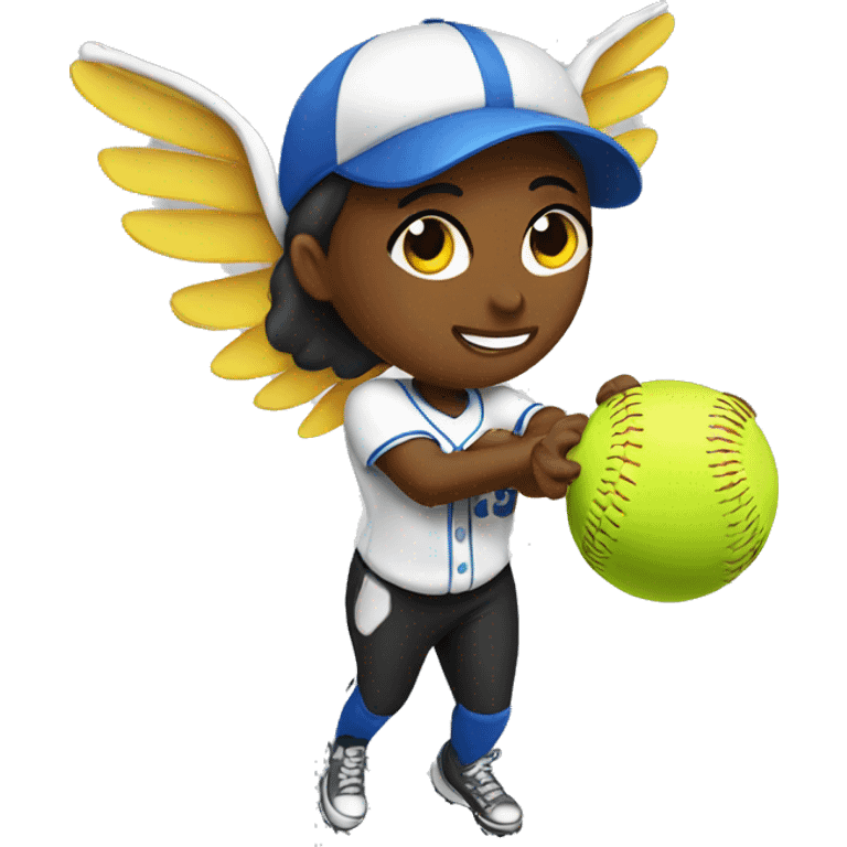 Softball with wings emoji