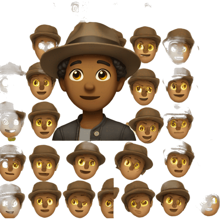 Brown boy with a hat emoji