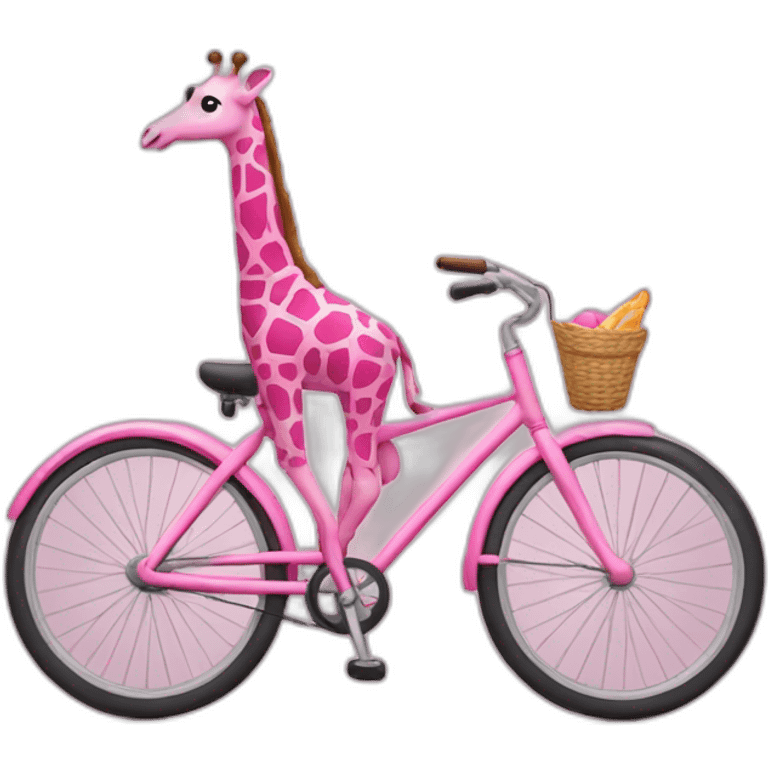 a pink giraffe biking emoji