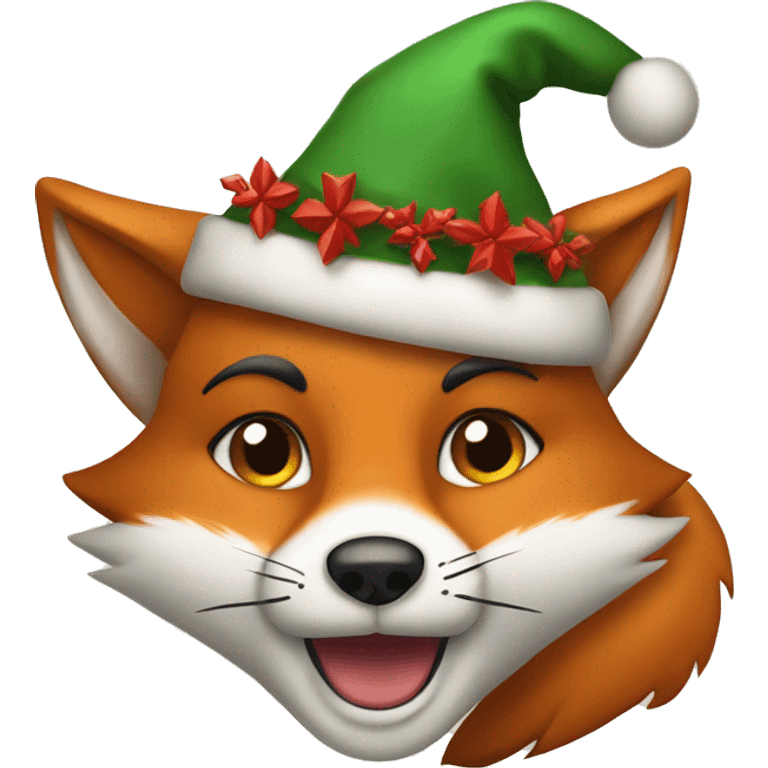 Fox in christmass theme emoji