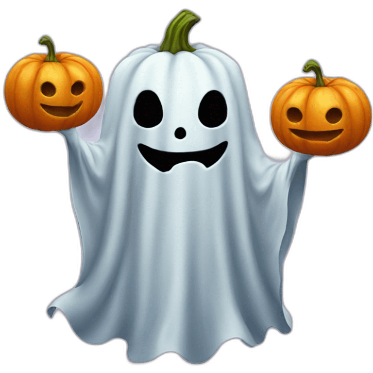 Ghost with a pumpkin on his head emoji