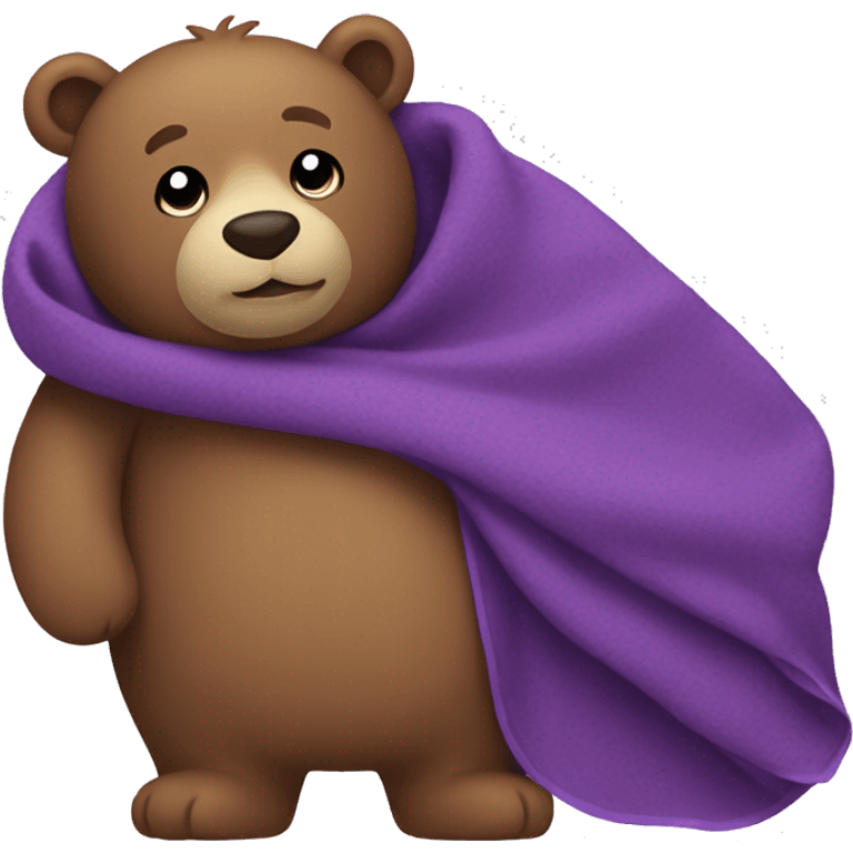 bear with purple blanket emoji