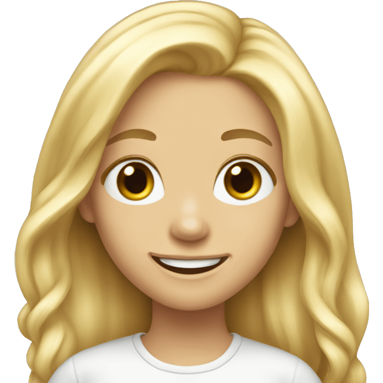 blond long hair cute girl smil emoji