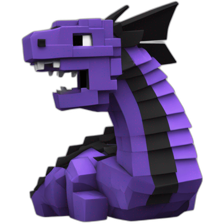 Dragón del End morado y negro Minecraft emoji