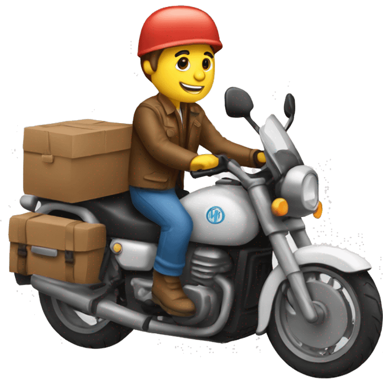 un livreur sur une moto emoji