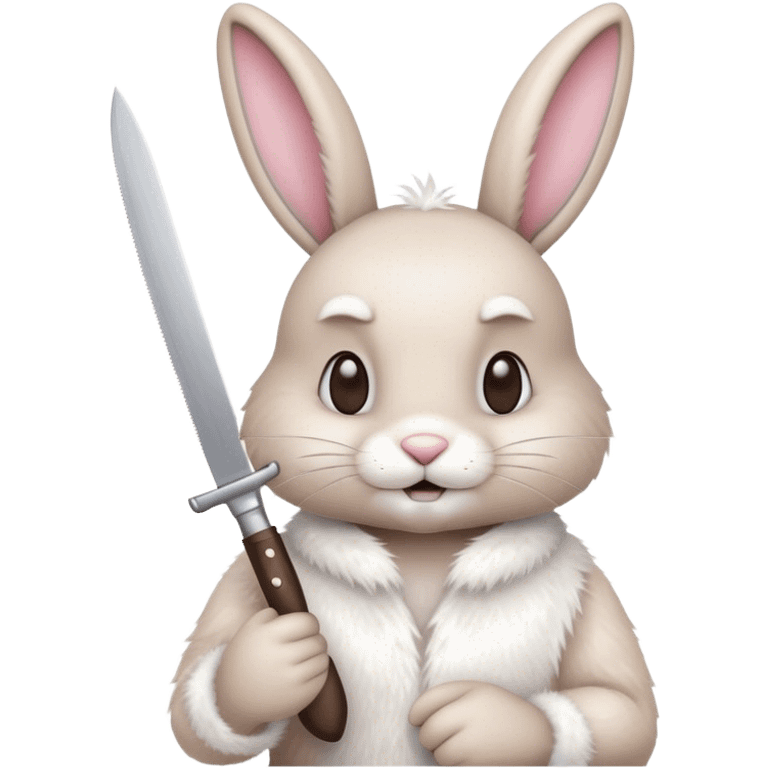 Easter bunny holding a knife  emoji