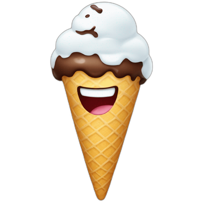 Smiling ice cream emoji