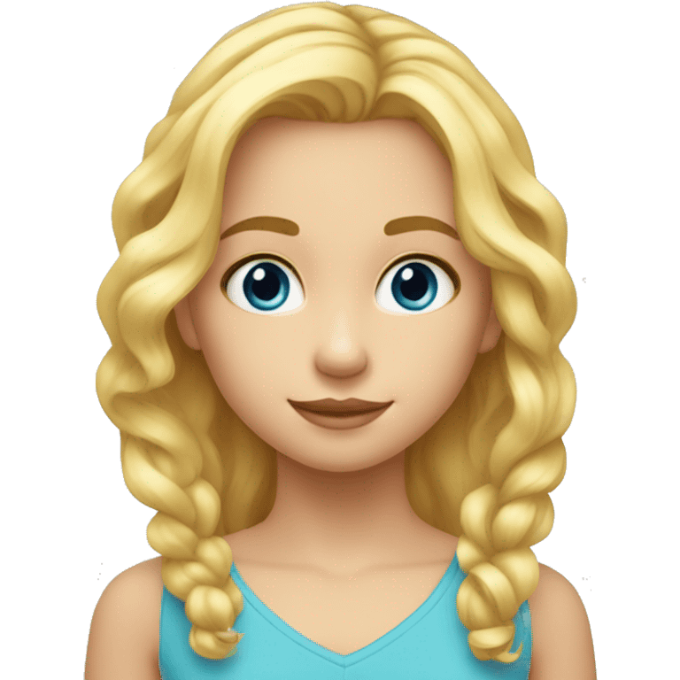 fille 9 ans blonde yeux bleu boucle emoji