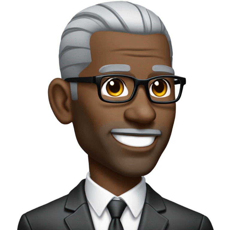 deon sanders with suit and glasses and buzz cut and small eyes over 50 small Gray beard emoji